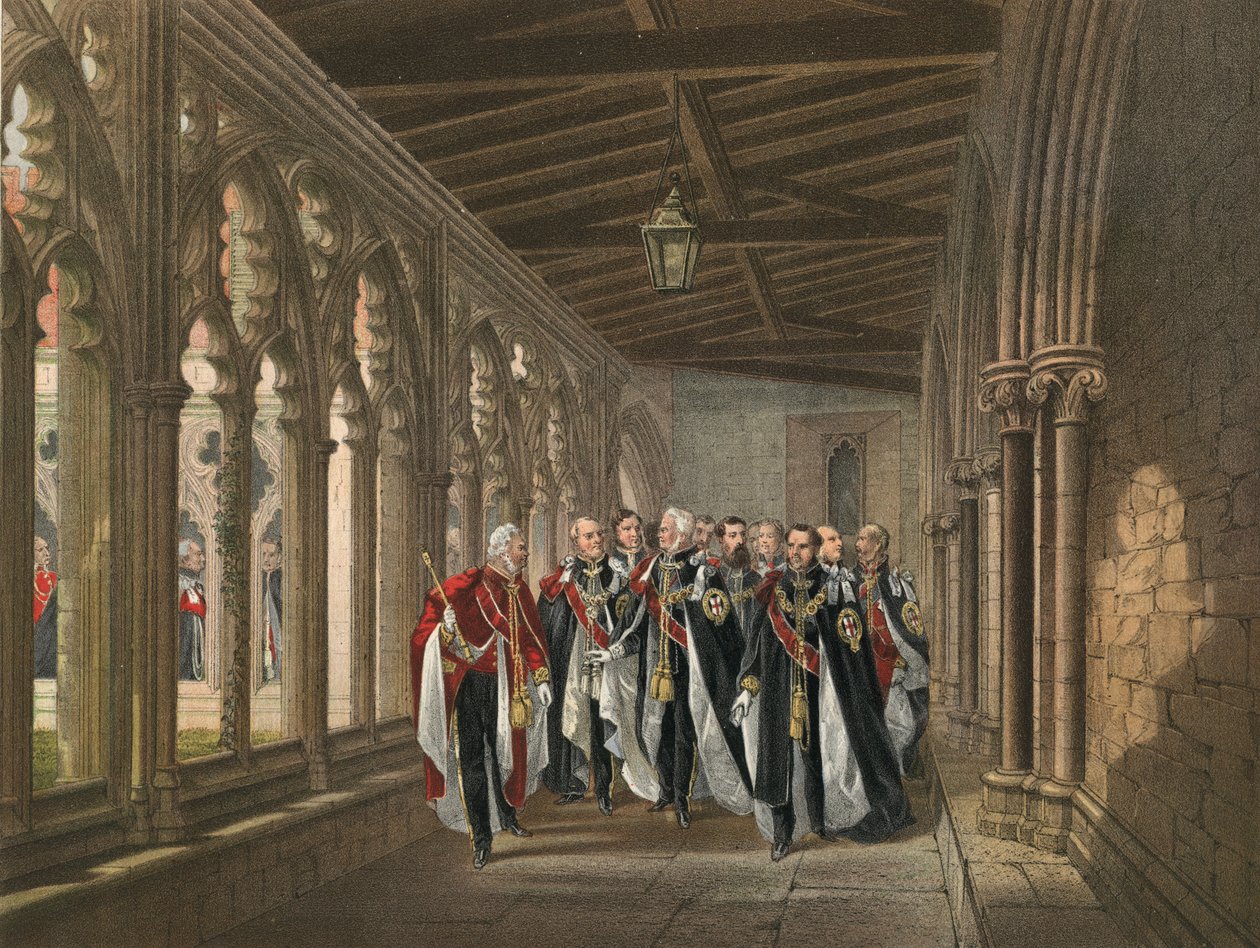 Claustro do Reitor, Windsor (cromolitografia) de Robert Dudley