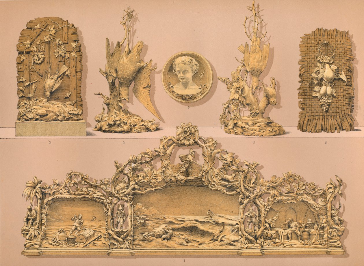 Esculturas em madeira, 1893. de Robert Dudley