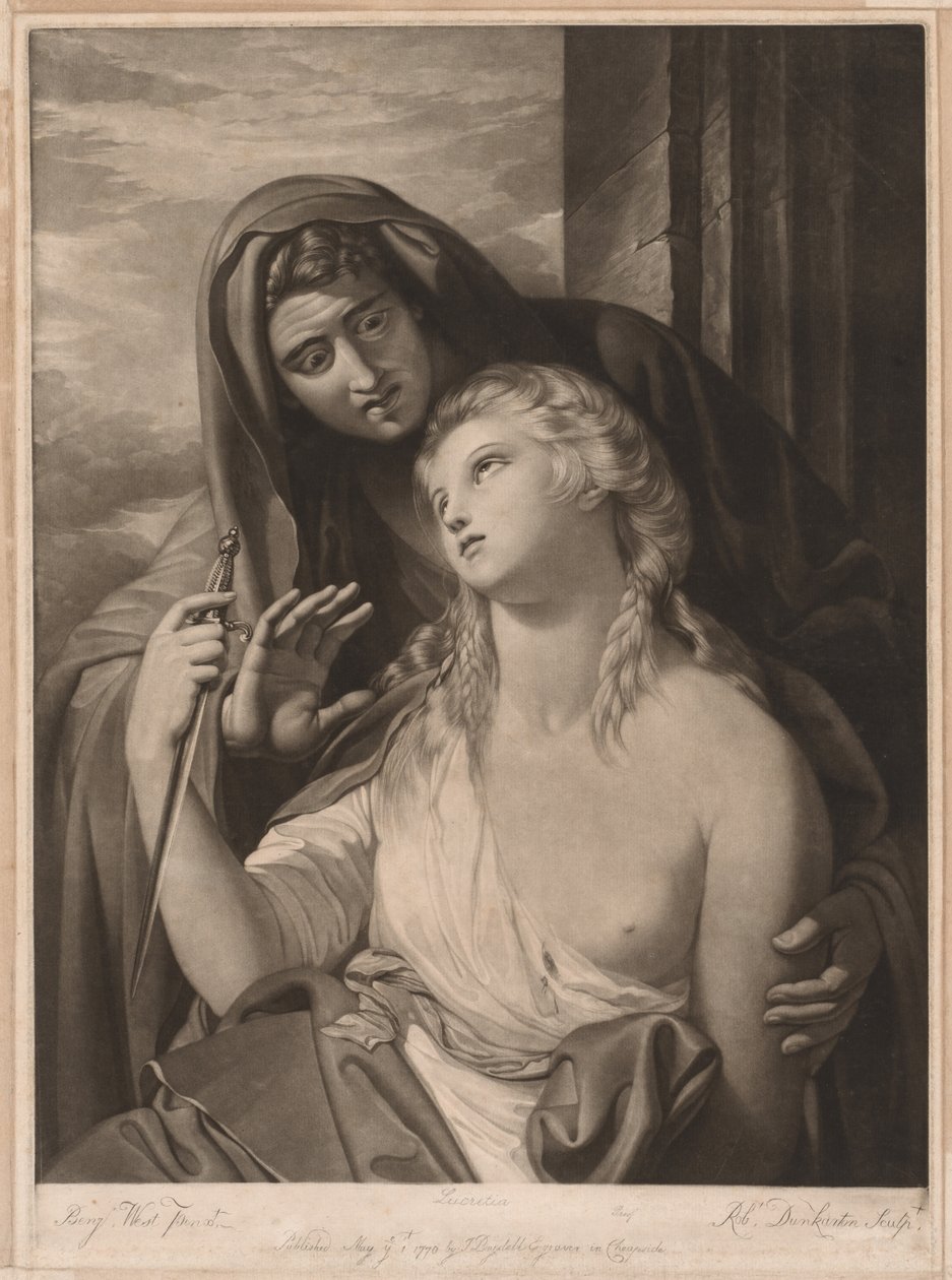 Morte de Lucretia, 1770. de Robert Dunkarton