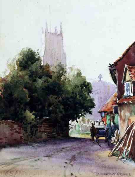 St. Albans, Misty Morning (aguarela sobre papel) de Robert E. Groves