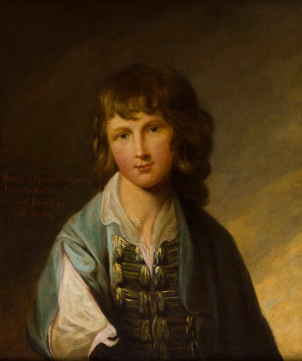 Retrato de Henry Simpson Bridgeman (1757-1782) quando menino, c.1767-77 (óleo sobre tela) de Robert Edge Pine