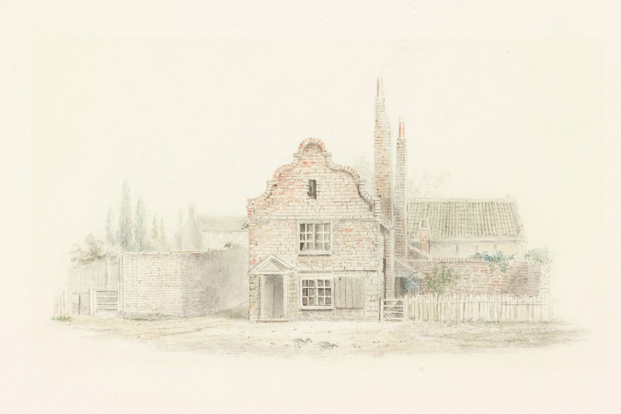 Casa Elizabetana no Forth (lápis) de Robert Elliot Bewick