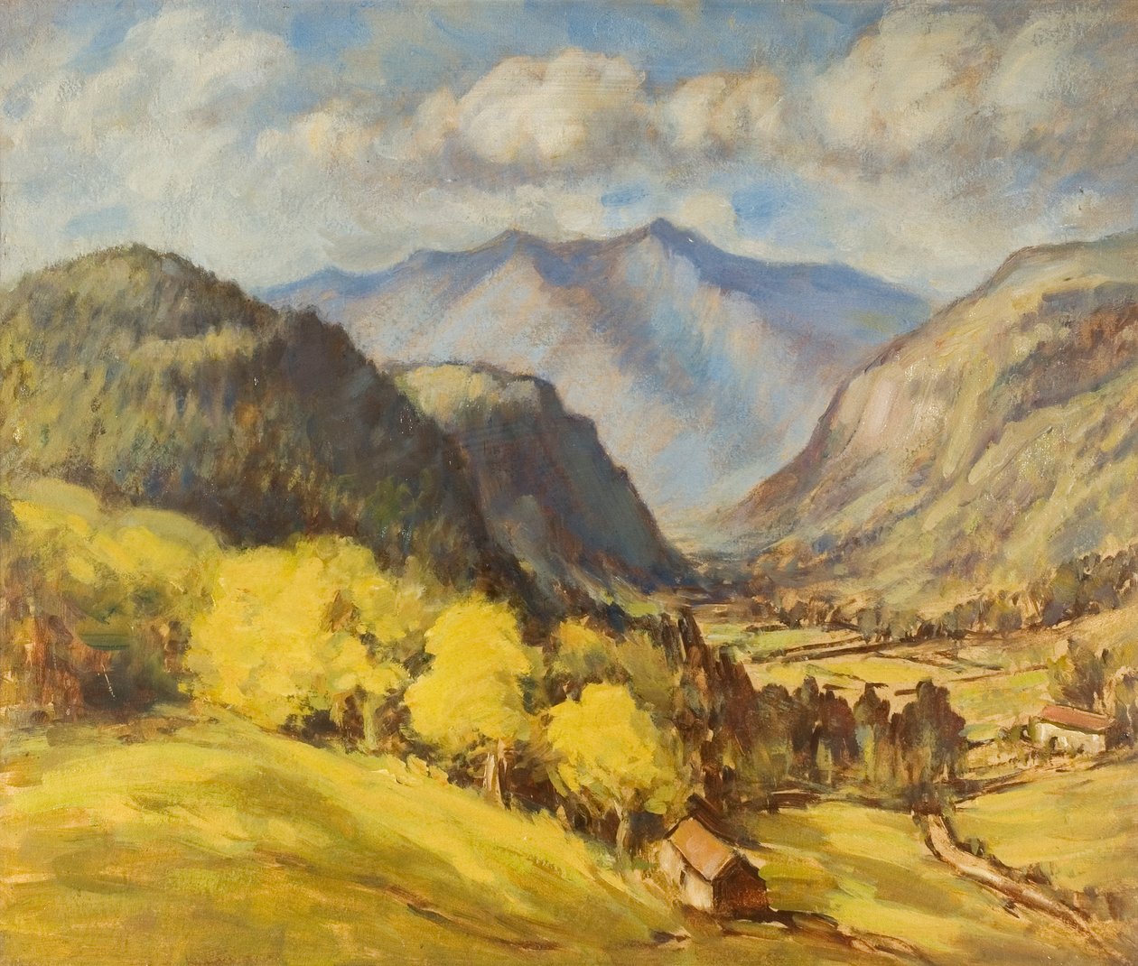 Paisagem do Vale (petróleo a bordo) de Robert Ernest McEune