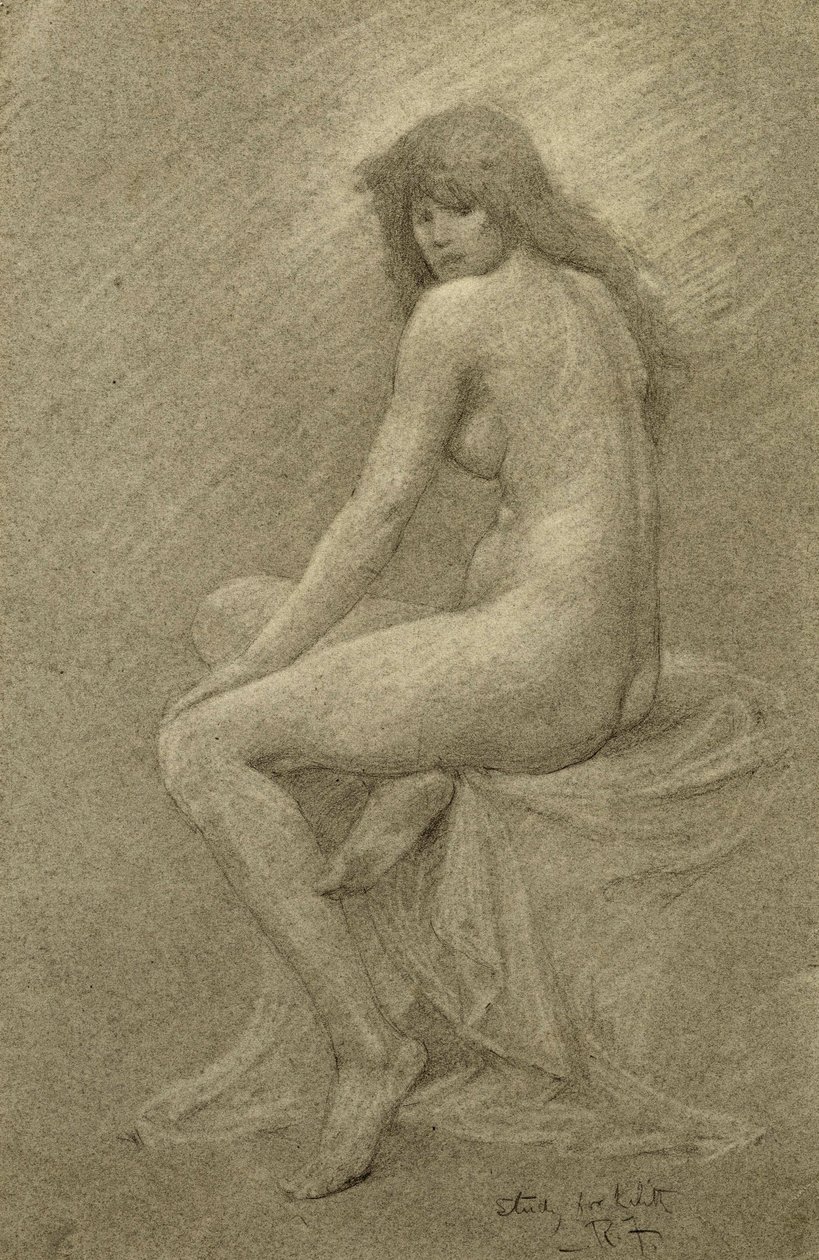 Estudo para Lilith, c.1900 (giz no papel) de Robert Fowler