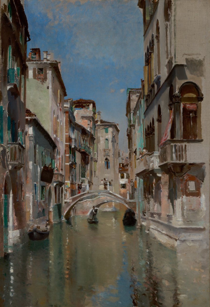 Canal em Veneza, Bairro de San Trovaso de Robert Frederick Blum