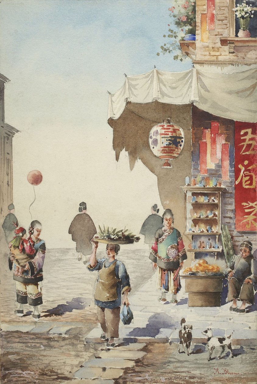 Cena de rua chinesa de Robert Frederick Blum