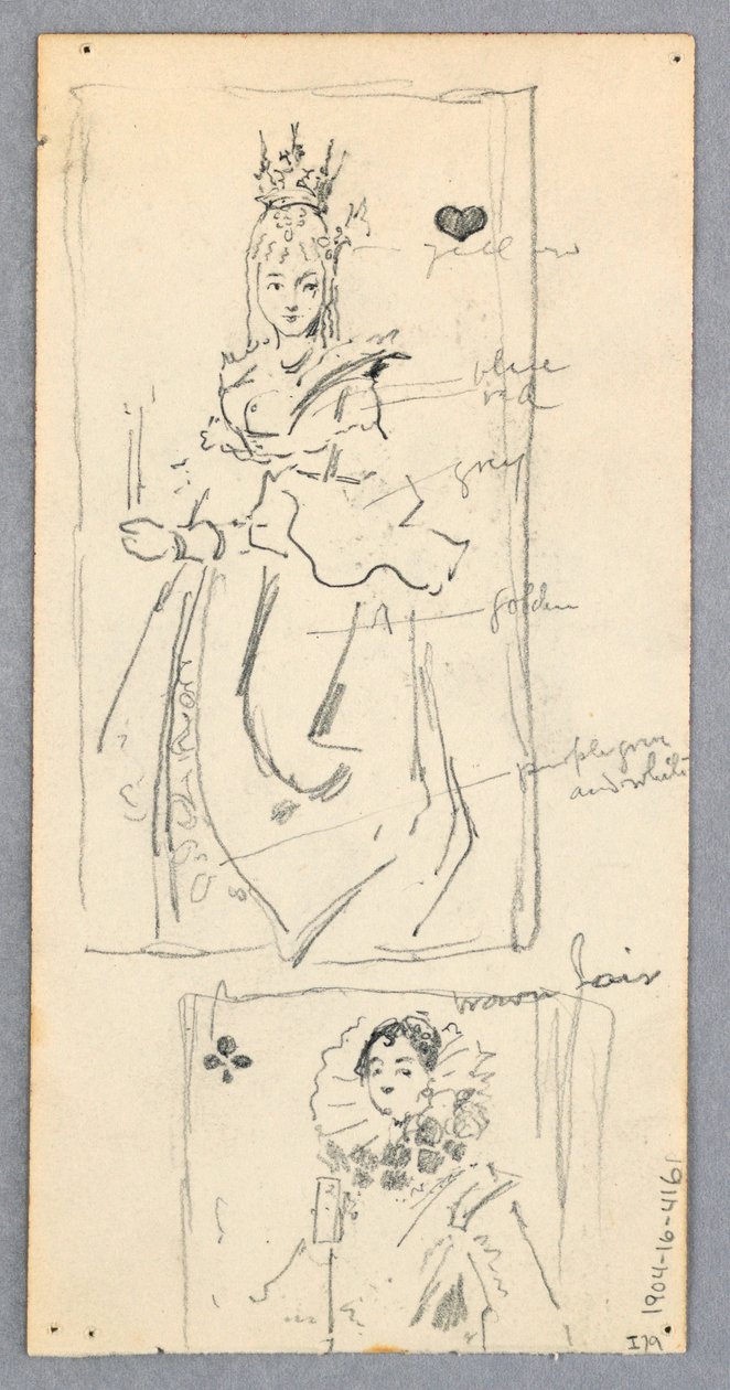 Desenho, Cena de Rua, Itália (anverso); Duas vistas emolduradas de mulheres a jogar às cartas (verso), 1882 de Robert Frederick Blum