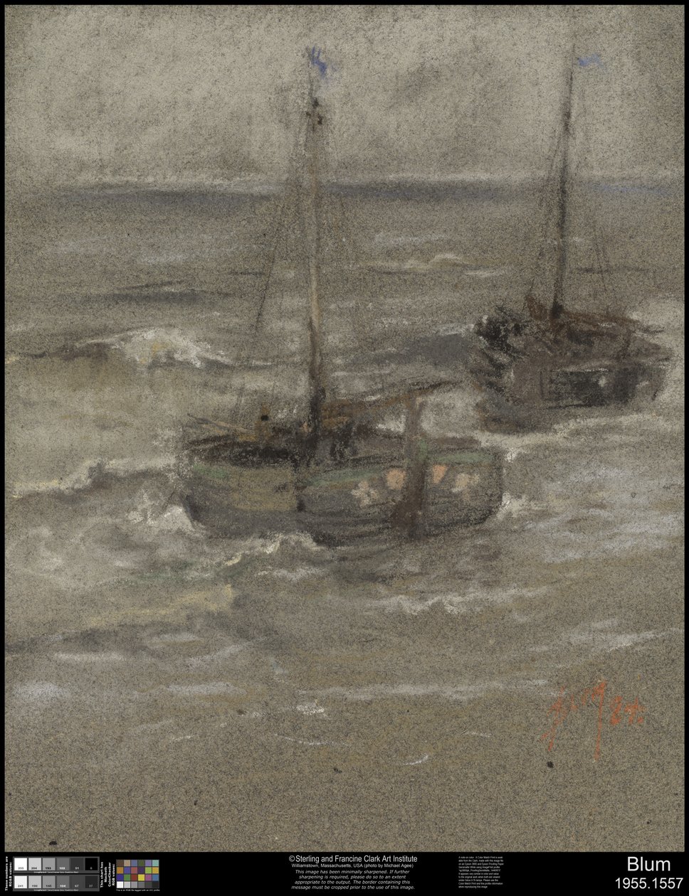 Barcos pesqueiros ancorados, 1884 de Robert Frederick Blum