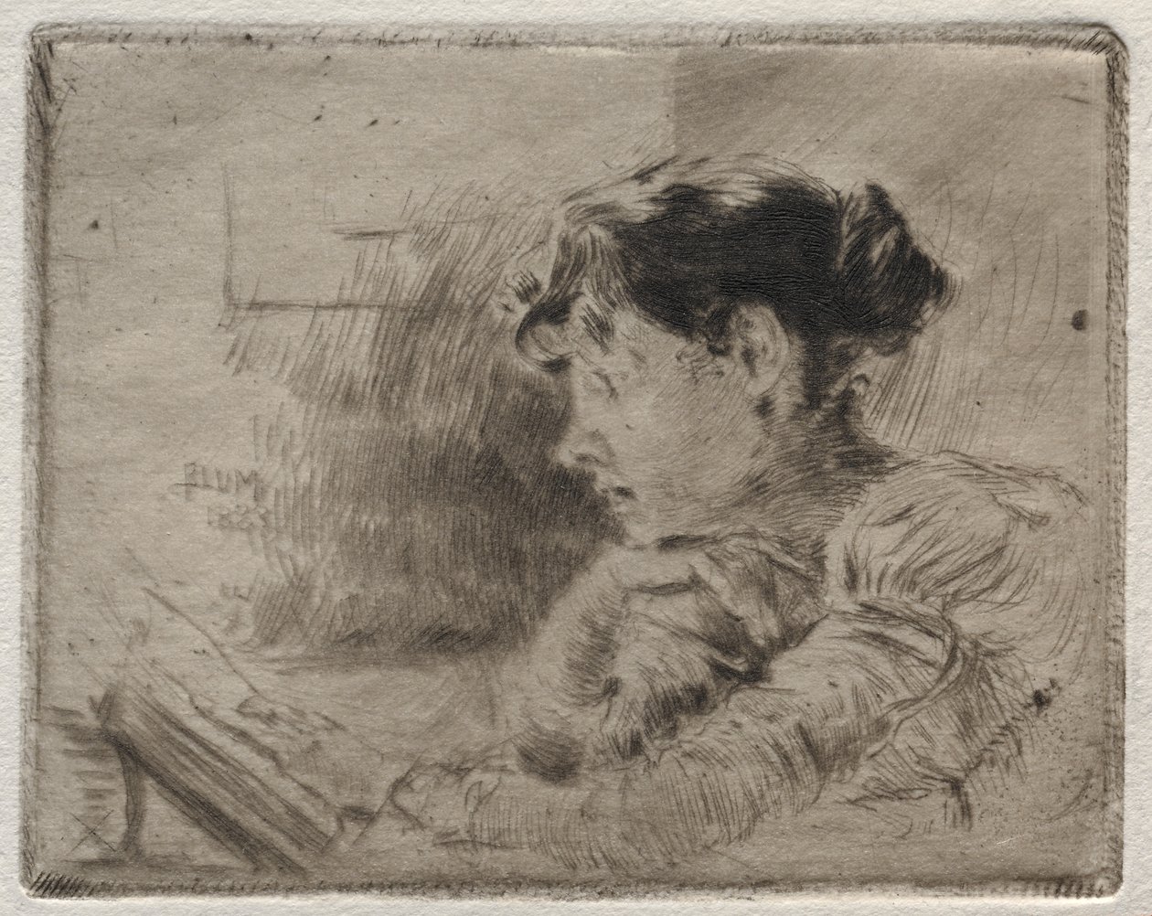 Leitura da menina, 1883. de Robert Frederick Blum