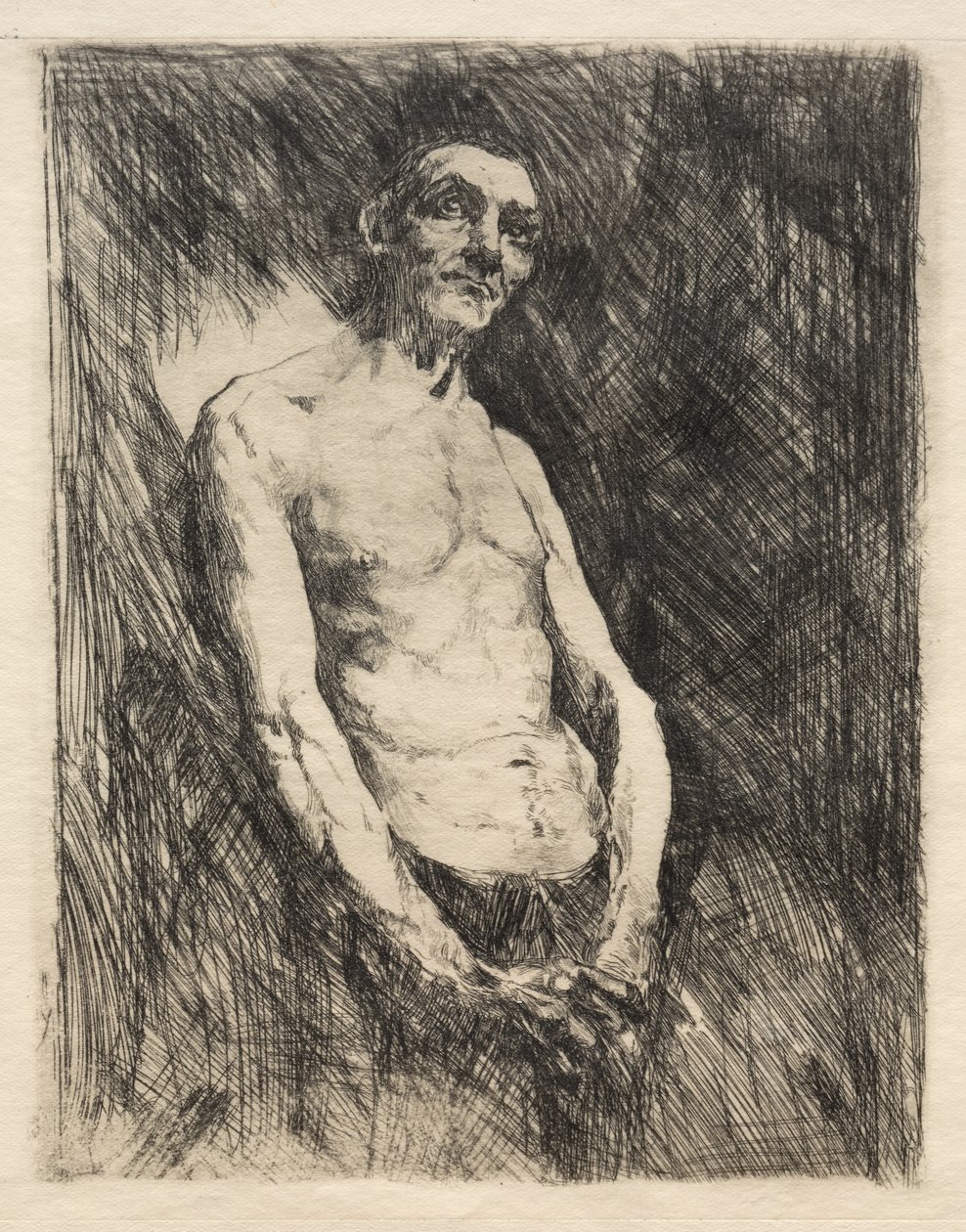 Metade da figura nua de um homem, 1800. de Robert Frederick Blum