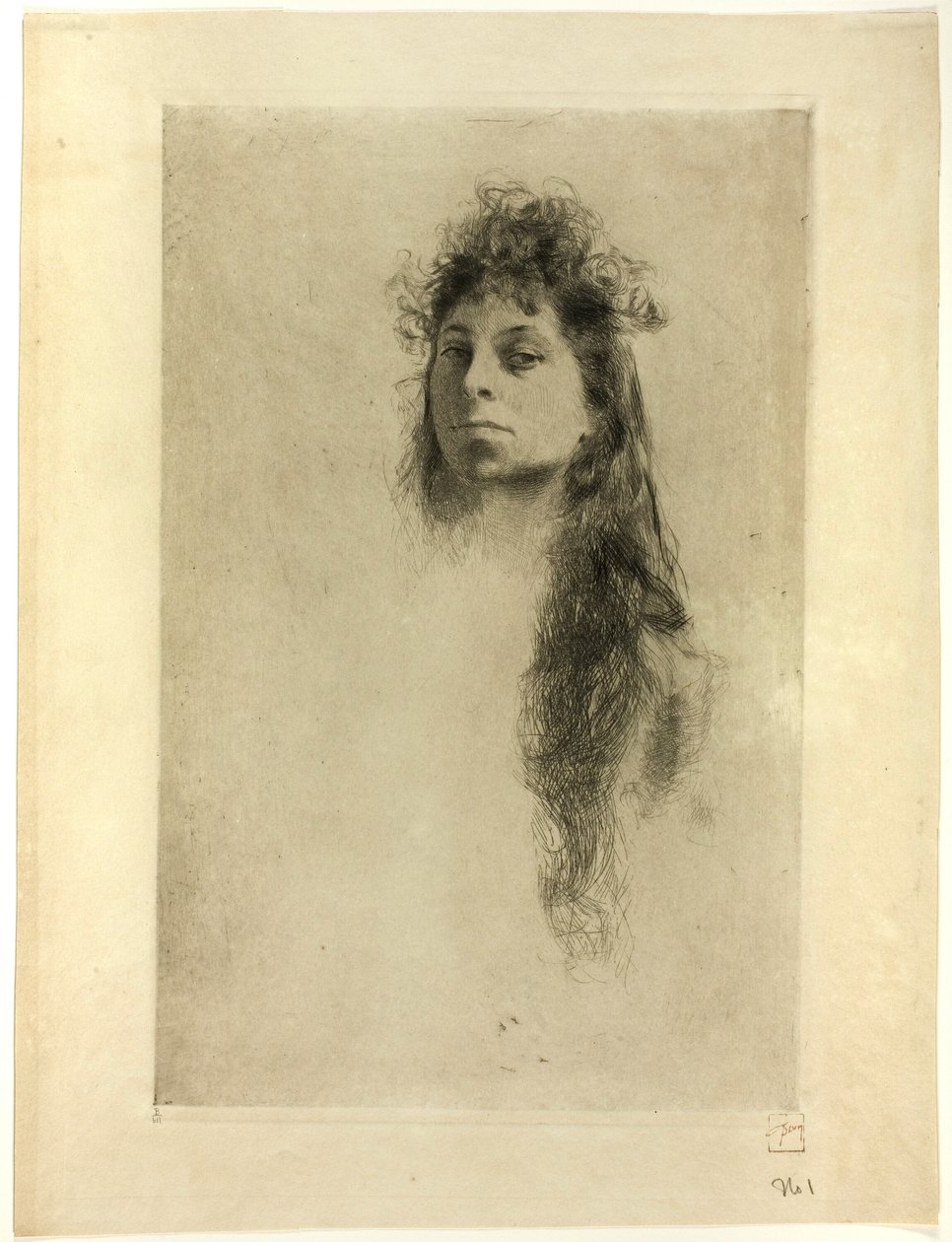 Cabeça de uma rapariga de Robert Frederick Blum