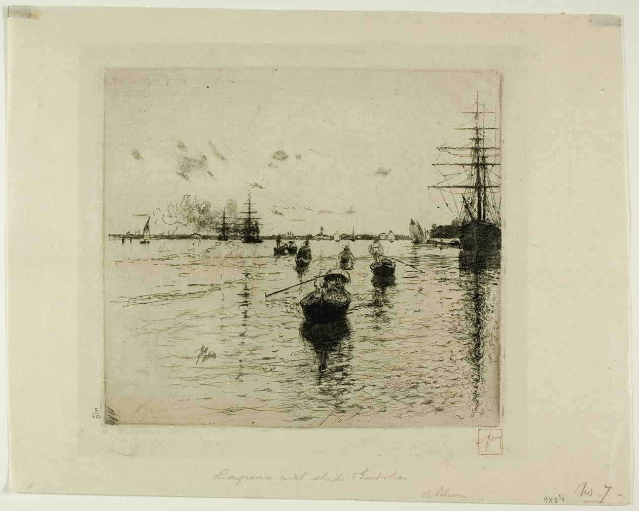 Lagune com vapores e gôndolas, Veneza de Robert Frederick Blum