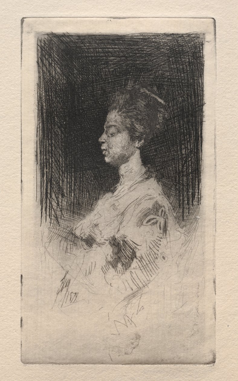 Perfil Cabeça de uma menina japonesa, 1879. de Robert Frederick Blum