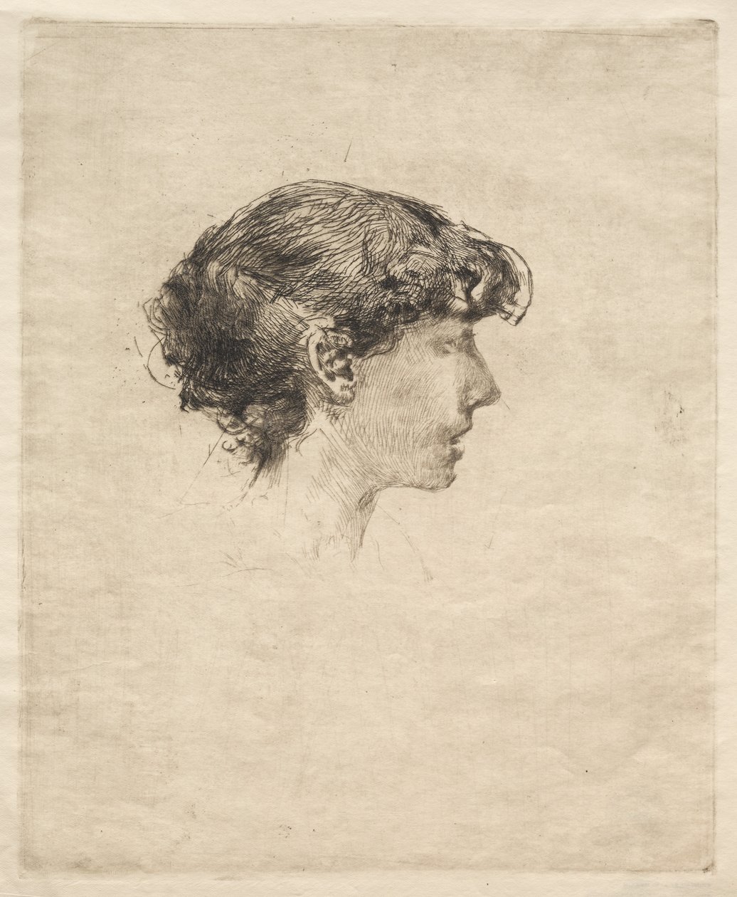 Perfil de uma menina, do século XIX. de Robert Frederick Blum