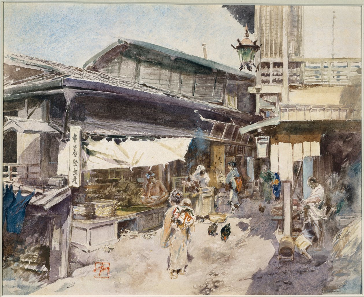 Cena de rua em Ikaho, Japão de Robert Frederick Blum