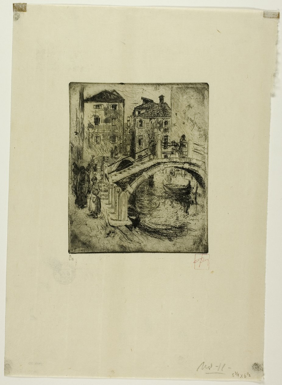 Canal veneziano e pontes de Robert Frederick Blum