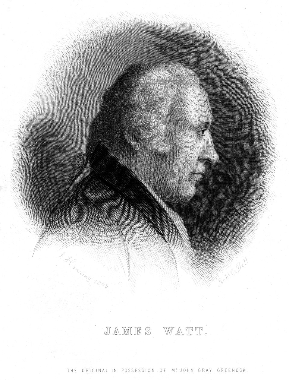 James Watt, engenheiro escocês, século XIX de Robert G. Bell