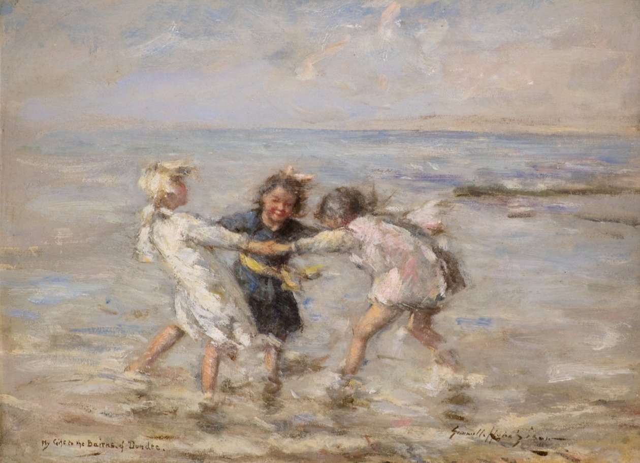 A Frolic in the Sea (óleo a bordo) de Robert Gemmell Hutchison