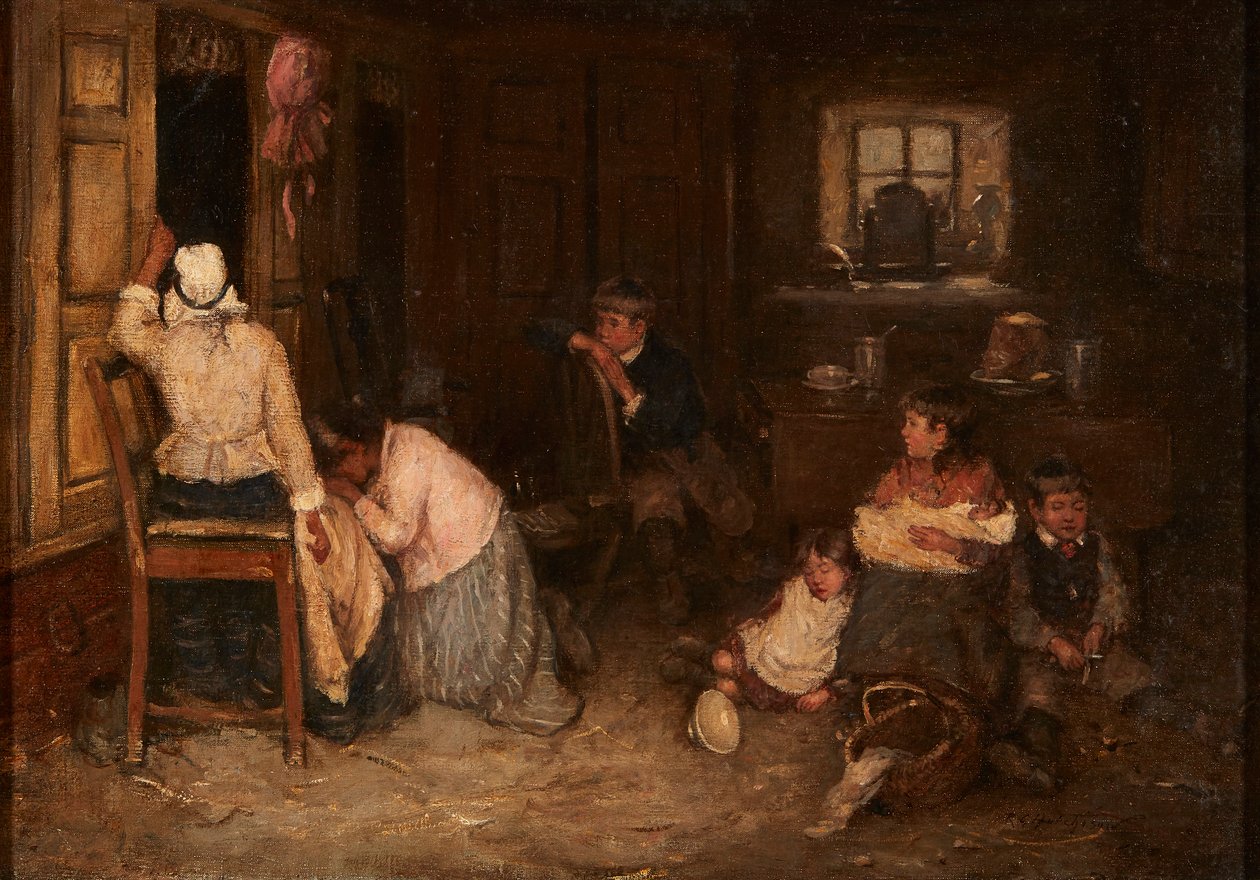 Notícias tristes (óleo sobre tela) de Robert Gemmell Hutchison
