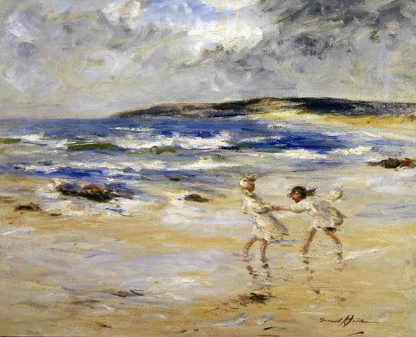 Litoral de Macadinish (óleo sobre tela) de Robert Gemmell Hutchison