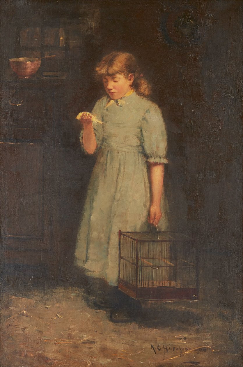 O Canário Morto (óleo sobre tela) de Robert Gemmell Hutchison