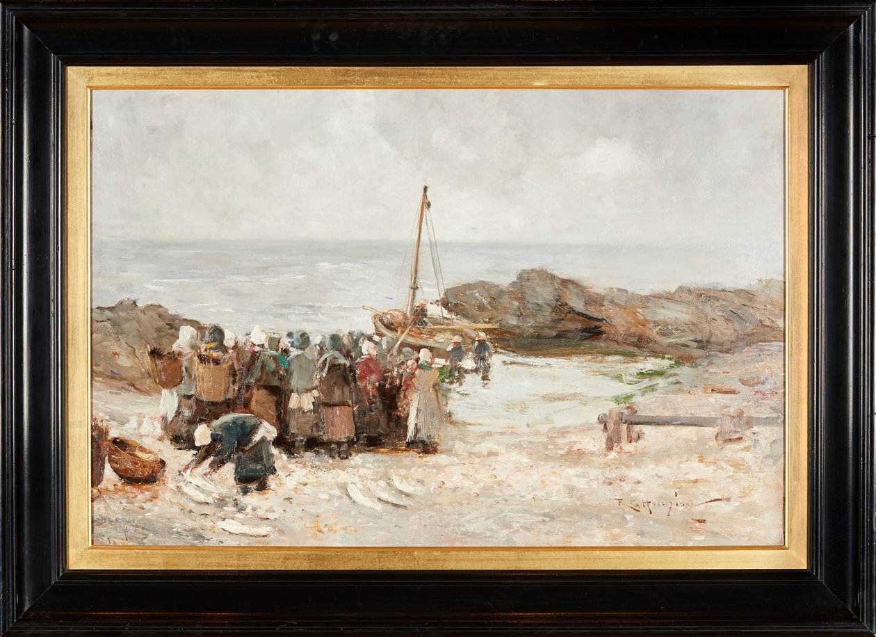 O Retorno dos Pescadores (óleo sobre tela) de Robert Gemmell Hutchison