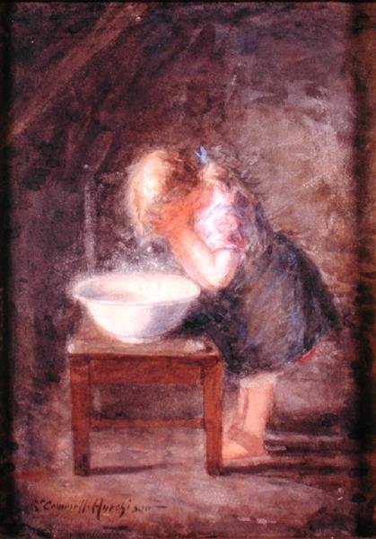 The Morning Wash, c.1900 (aguarela sobre papel) de Robert Gemmell Hutchison