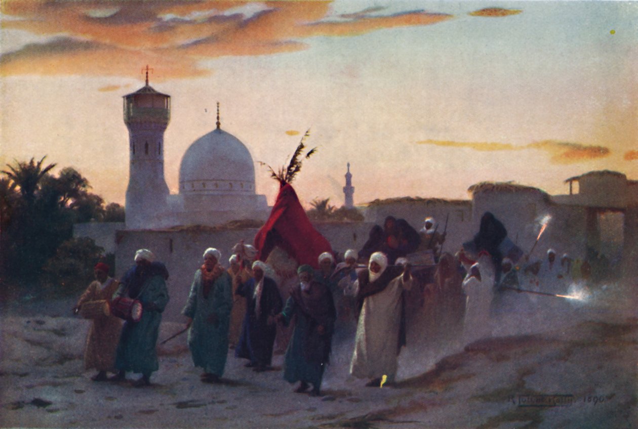 Uma procissão de casamento em Menzala: a volta para casa da noiva, c1880, 1904 de Robert George Talbot Kelly