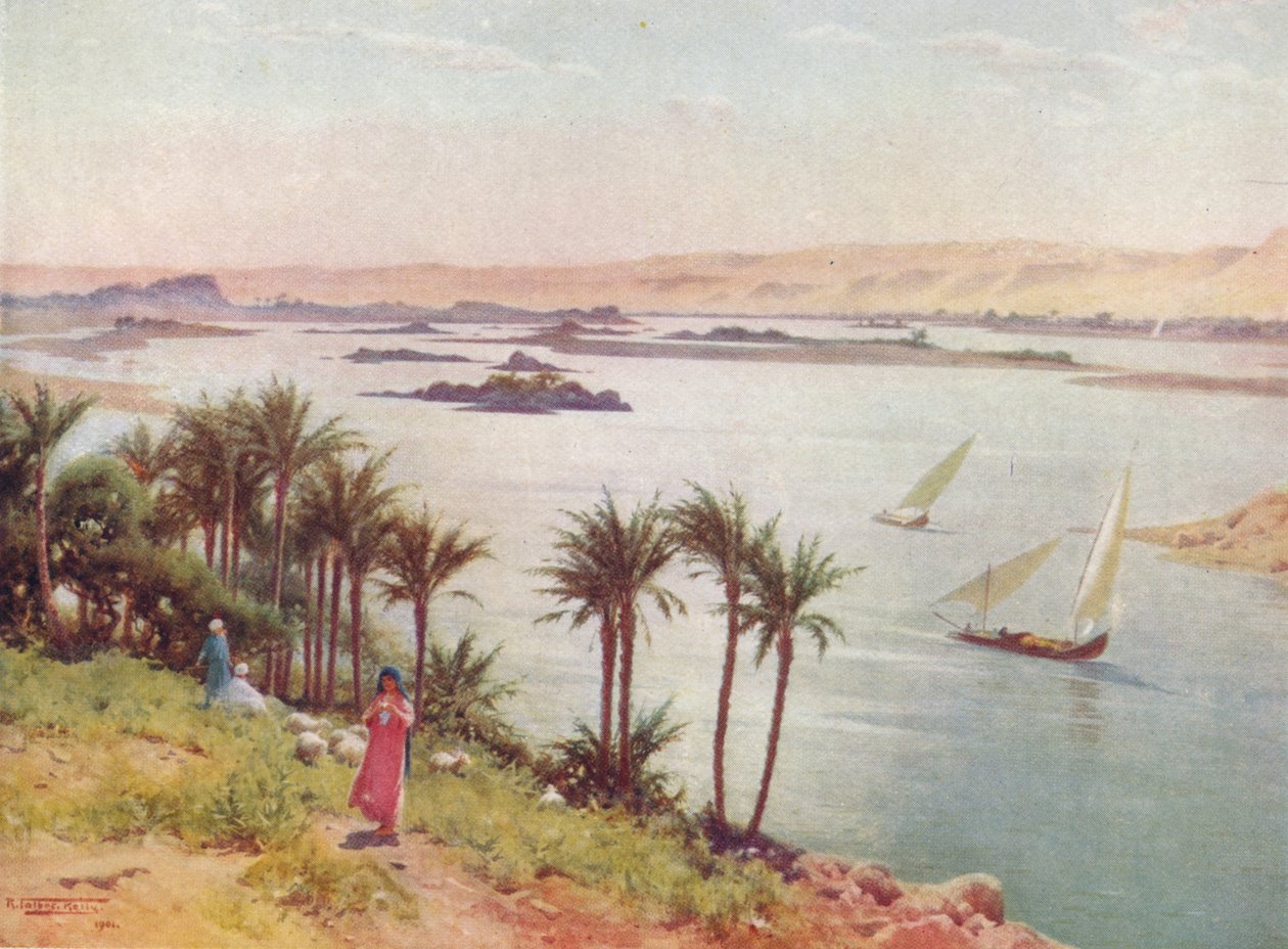 Primeira catarata da Ilha Elephantine, c1880, 1904 de Robert George Talbot Kelly