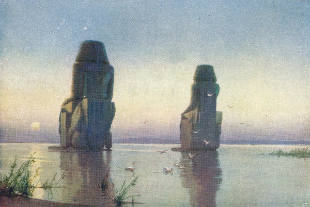 Os Colossos de Tebas - nascer da lua, c1880, 1904 de Robert George Talbot Kelly