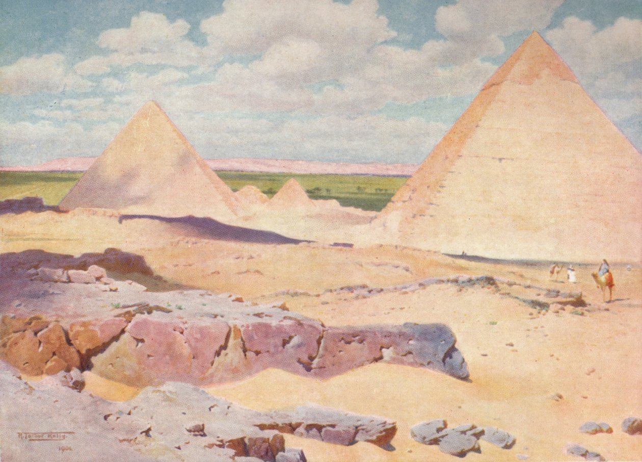 As pirâmides de Gizé do deserto, c1880, 1904 de Robert George Talbot Kelly