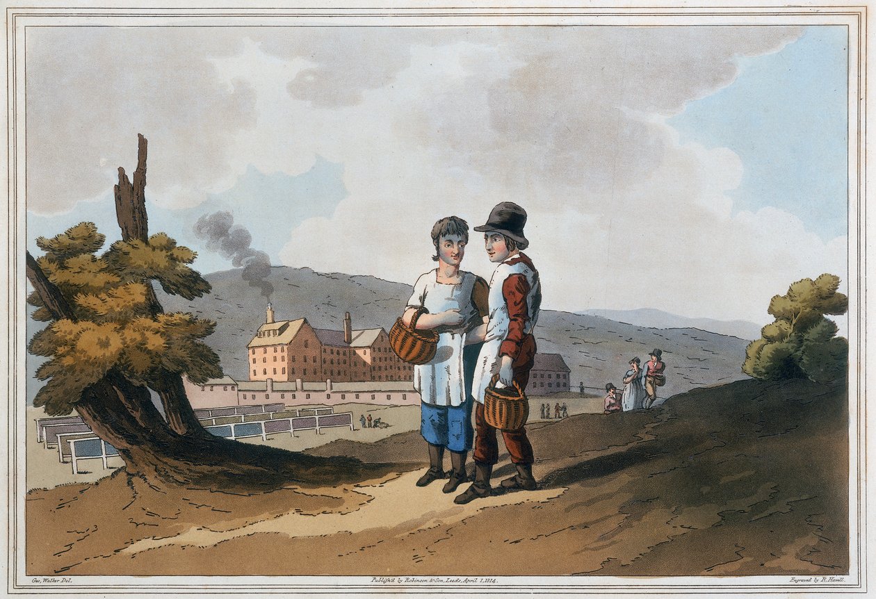 Trabalhadores de fábrica infantil, 1814 de Robert Havell