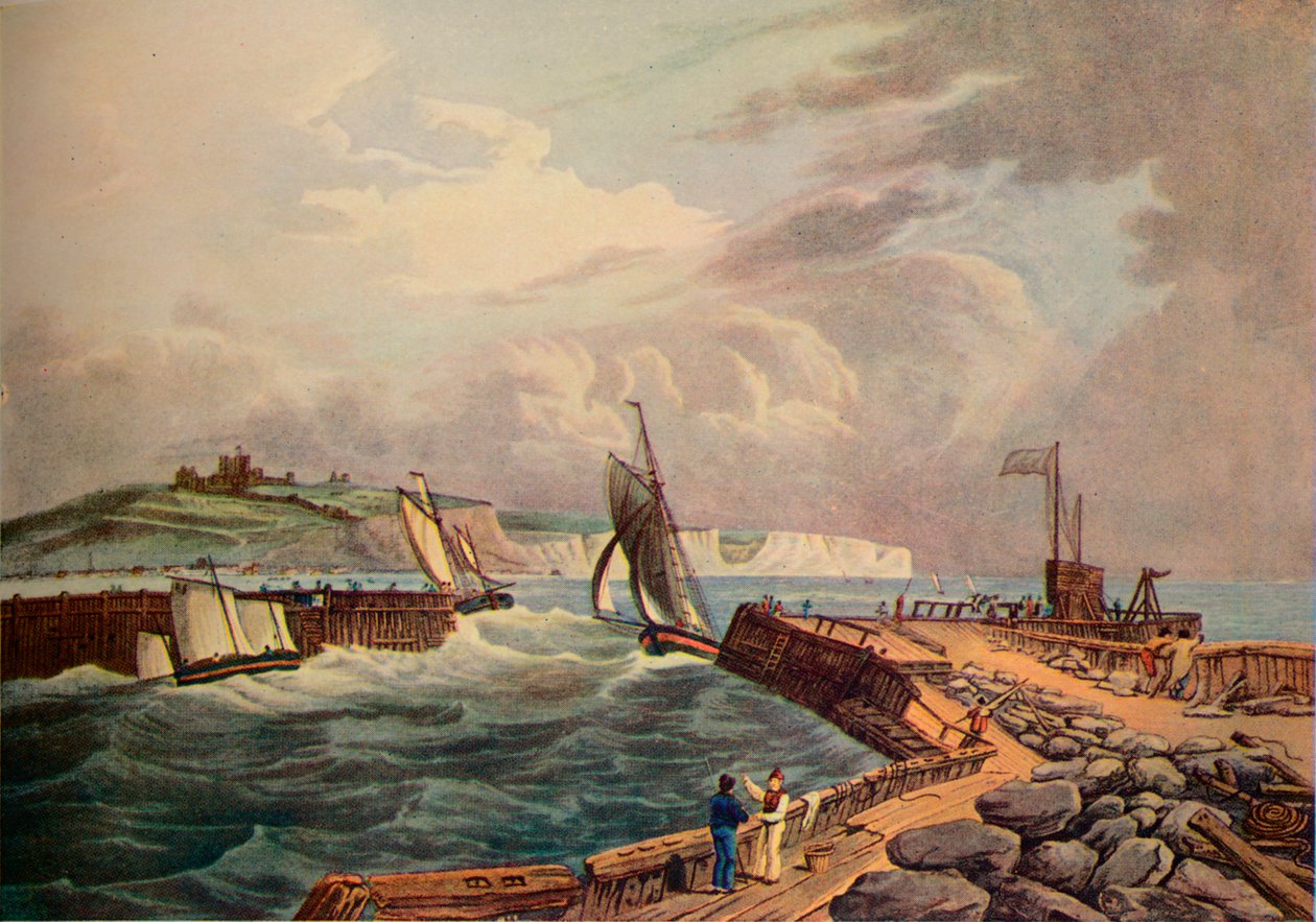 Cortador que entra no porto de Dover, 1819 de Robert Havell