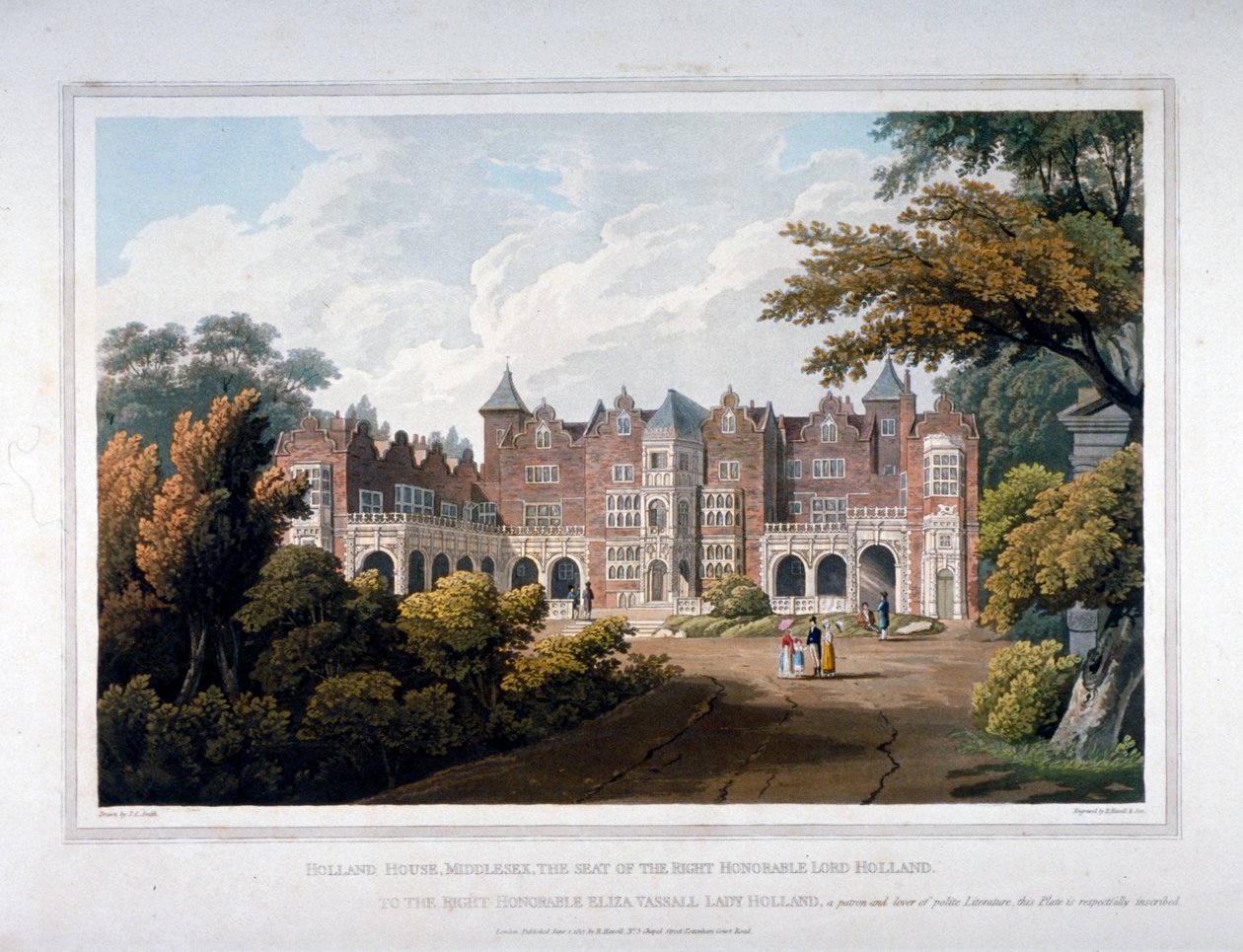 Holland House, Kensington, Londres, 1817. de Robert Havell