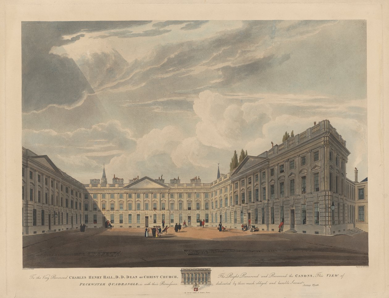 Peckwater Quadrangle, Christ Church, Oxford de Robert Havell