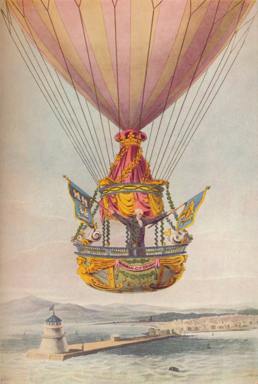 Sadler sobre o farol, Dublin, século XIX de Robert Havell