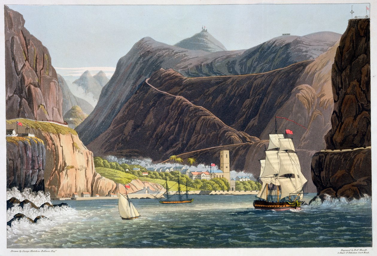 As Estradas, Santa Helena, 1815 de Robert Havell