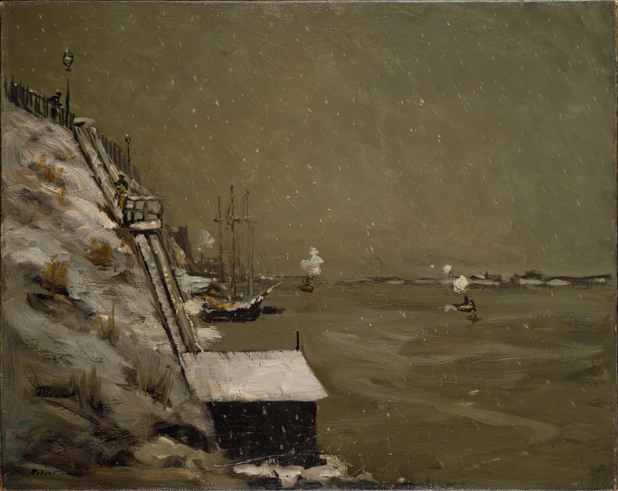 East River Embankment, inverno, 1900. de Robert Henri