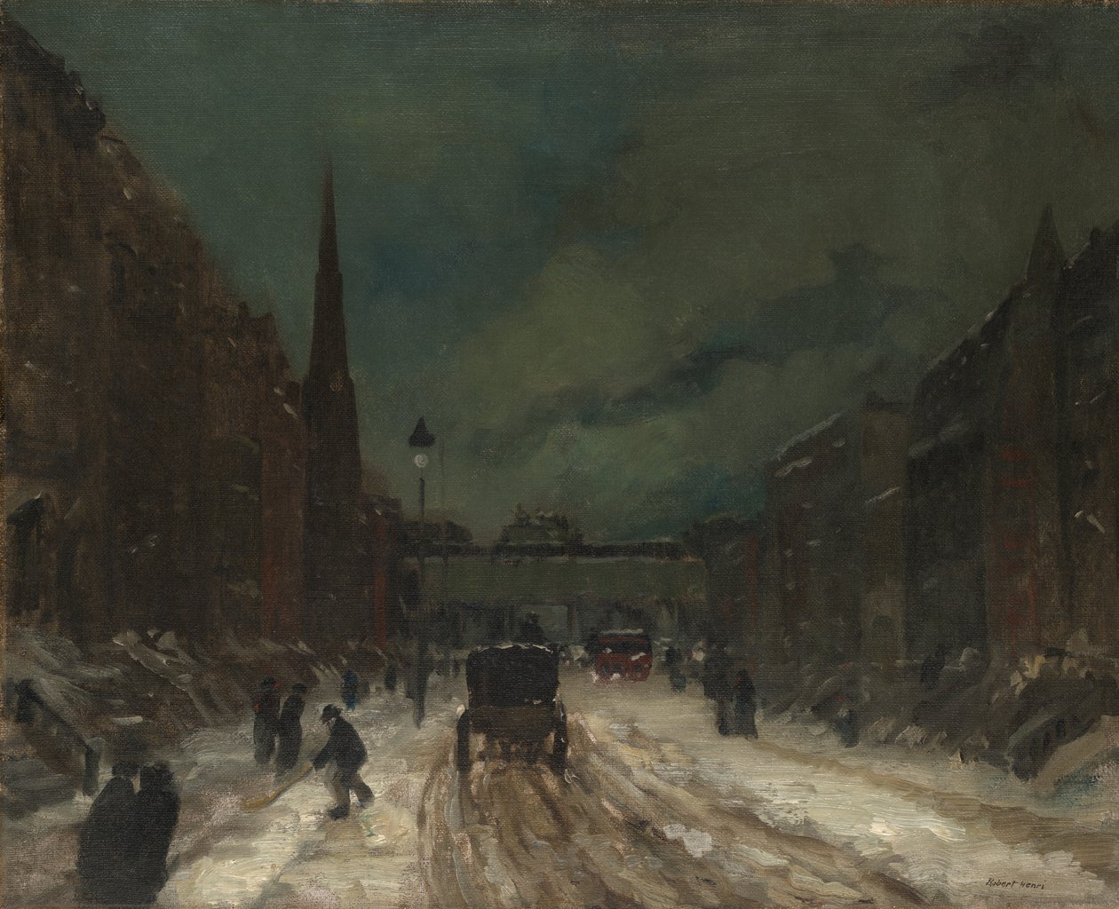 Street Scene with Snow (57th Street, NYC.) de Robert Henri
