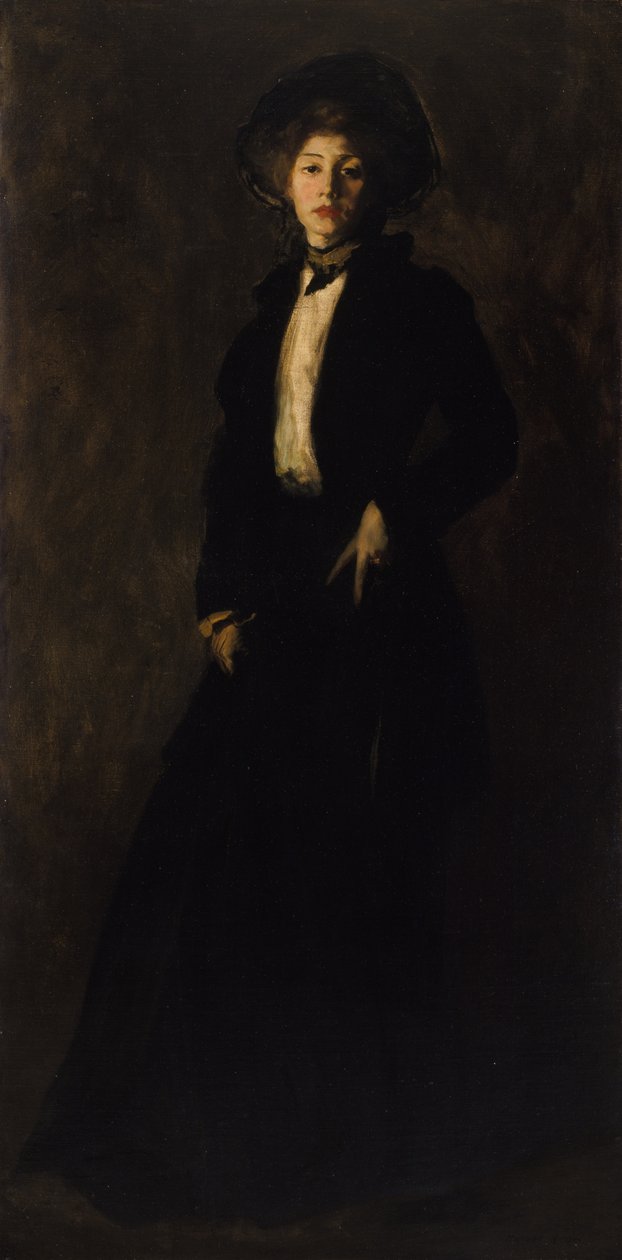 Mulher jovem de preto de Robert Henri