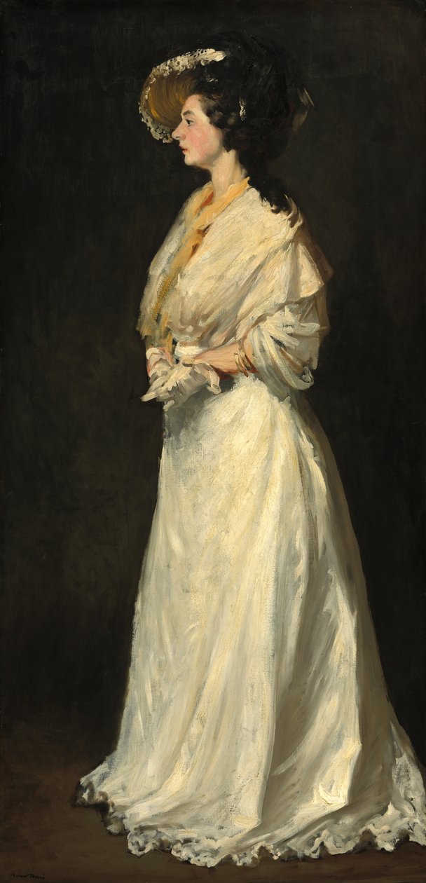 Mulher jovem de branco de Robert Henri