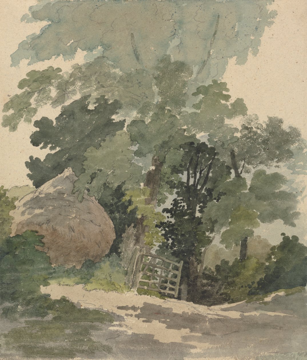 Uma Pista de Campo com Palheiro e Portão de Robert Hills