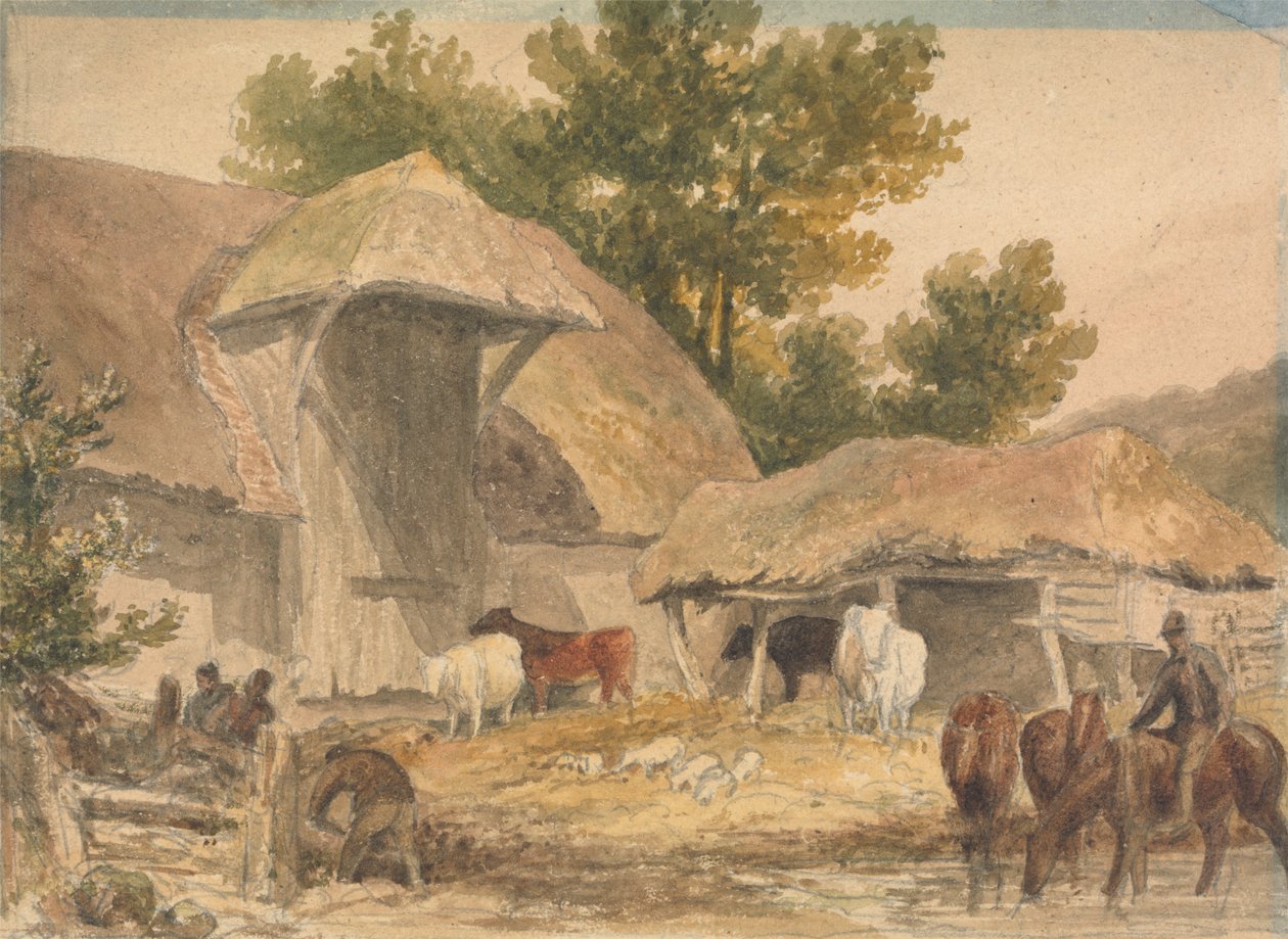 Quintal da quinta com Cavalos à Espera de Robert Hills