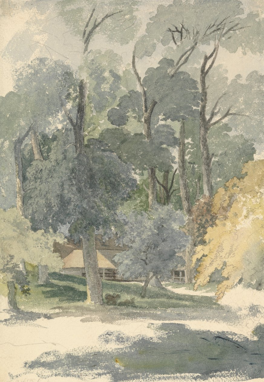 Árvores e Celeiros em Ashstead Park, Surrey de Robert Hills