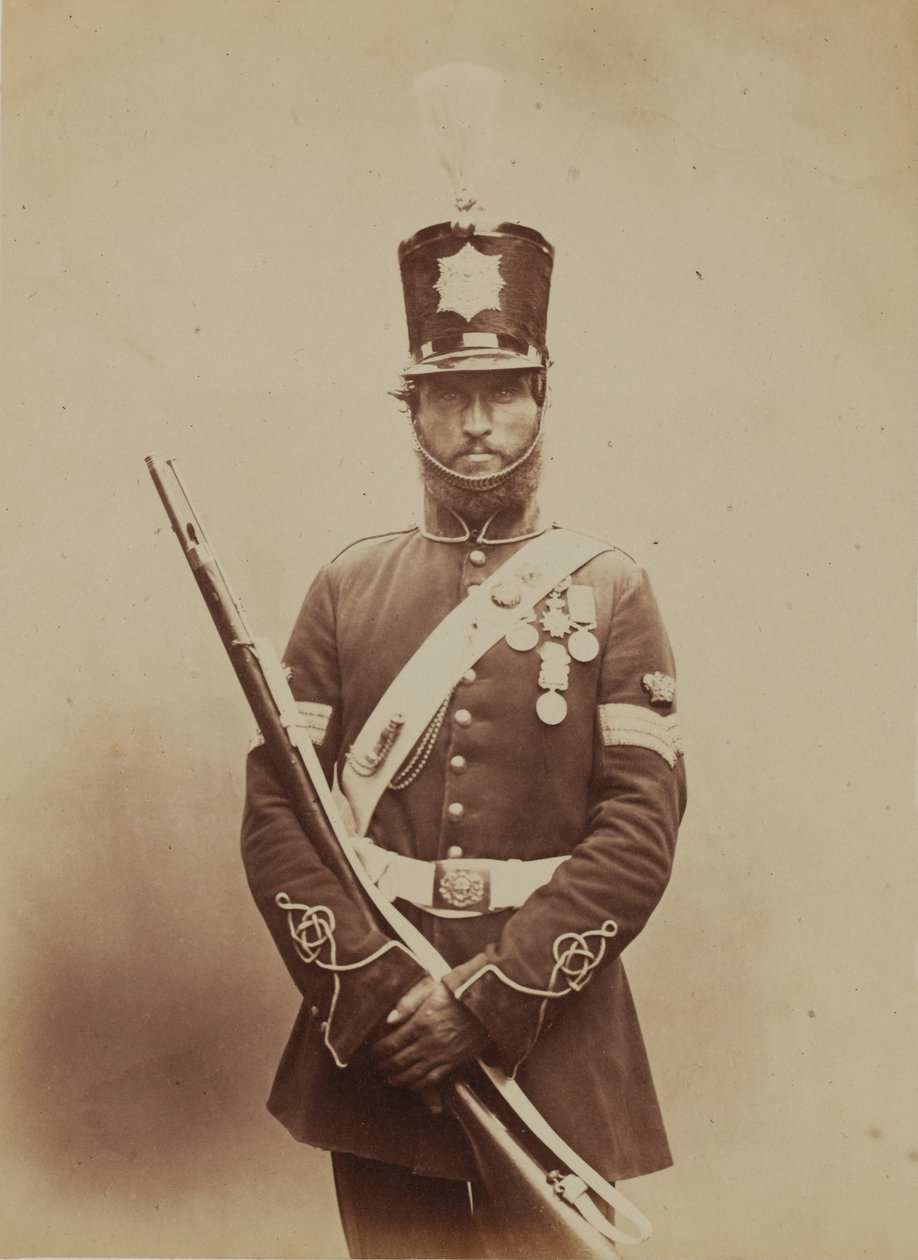 Cor-sargento John Paul, Sapadores Reais e Mineiros, 1856 (foto sépia) de Robert Howlett