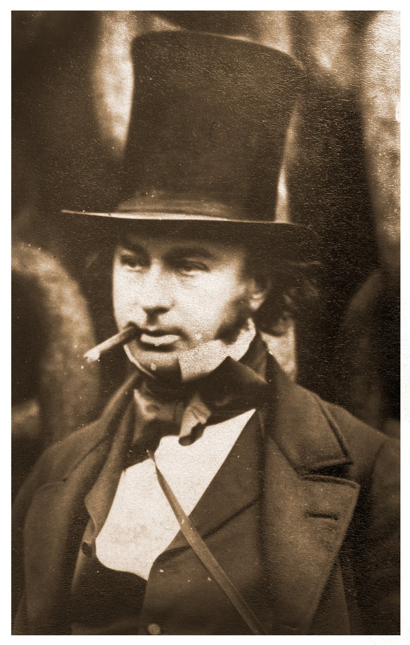 Retrato de Isambard Kingdom Brunel pelas cadeias de lançamento do SS Great Eastern, 1857 de Robert Howlett