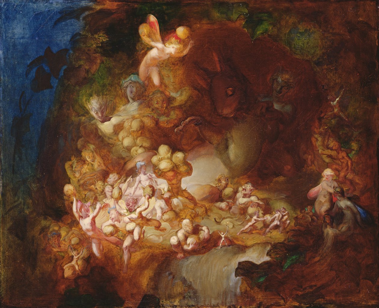 Elfos de Titiana Roubando o Ninho do Esquilo, 1854 de Robert Huskisson
