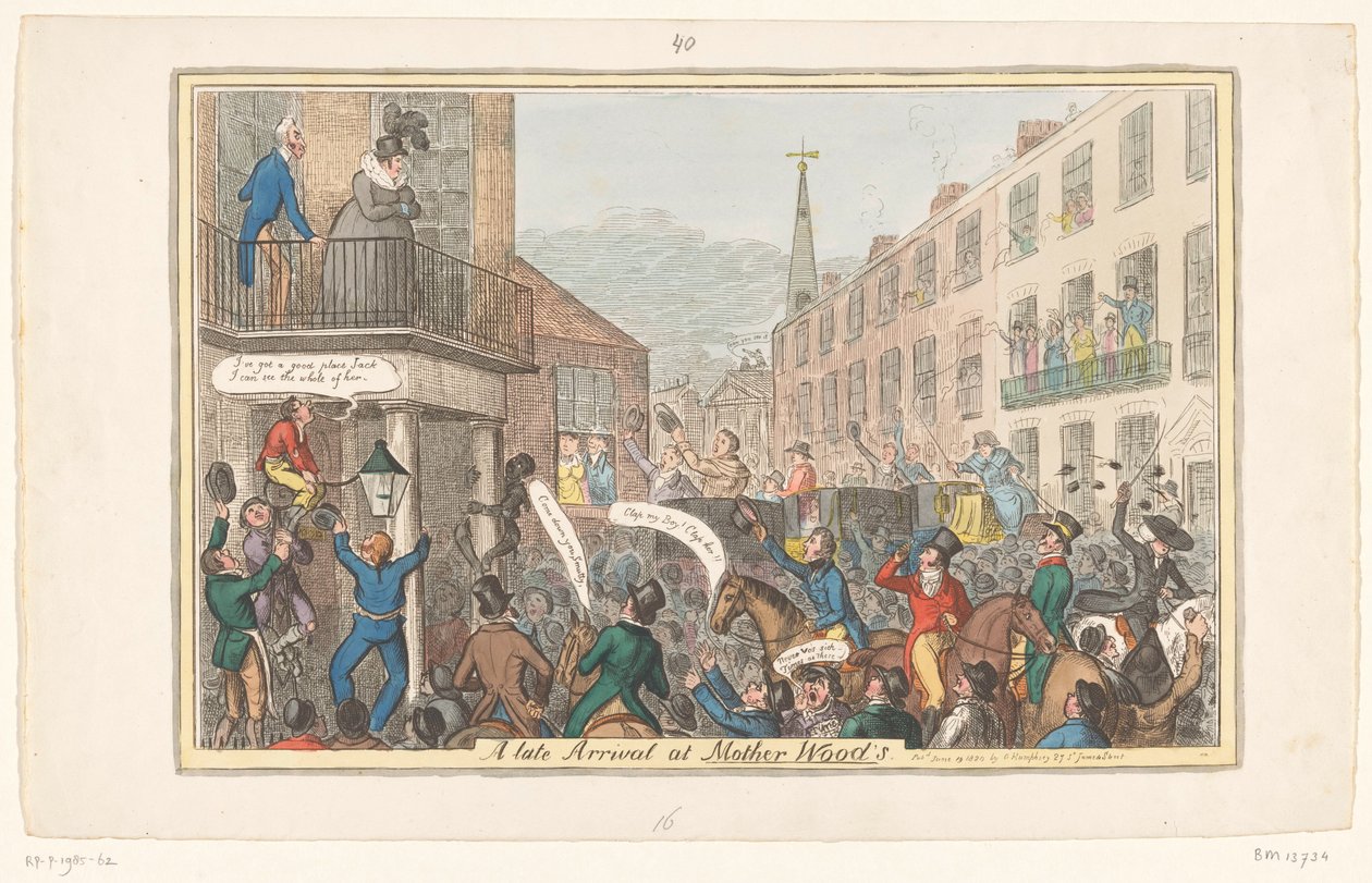 Spotprent op prinses Caroline, 1820
Uma chegada tardia à Mother Wood