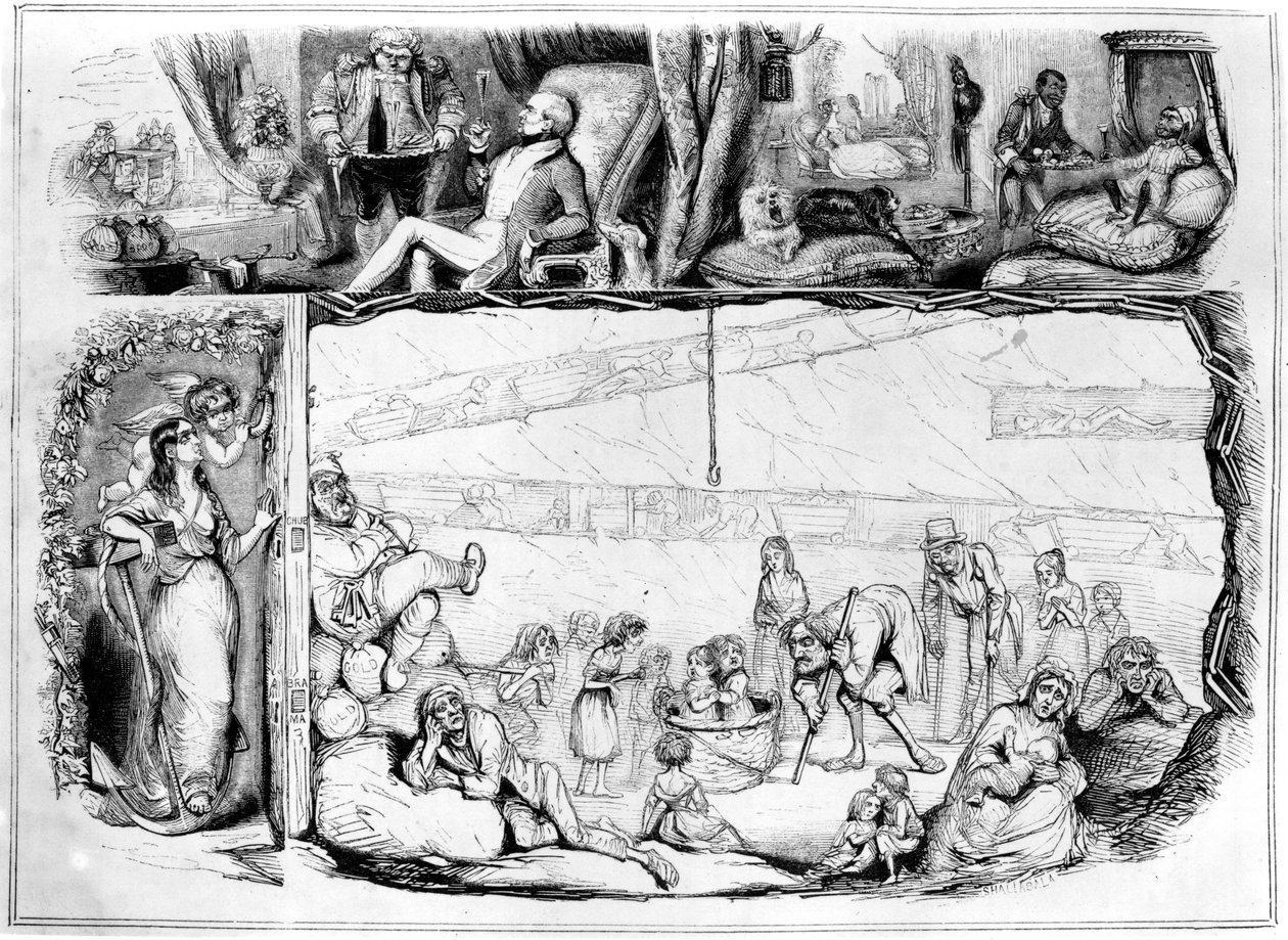 Capital e trabalho, ilustração de &39;Punch&39;, 29 de julho de 1843 de Robert Jacob Hamerton