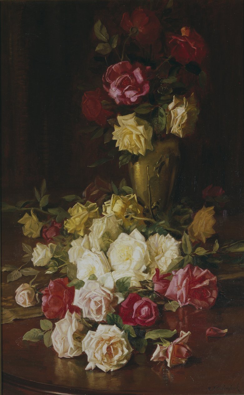 Sem título (rosas), c.1905-1915 (óleo sobre tela) de Robert Jenkins Onderdonk